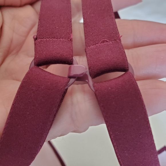 Flirtitude Tshirt Bra 34D Adj Strap to Racerback Tee Light Padding Burgundy 36C‎ - Picture 12 of 15